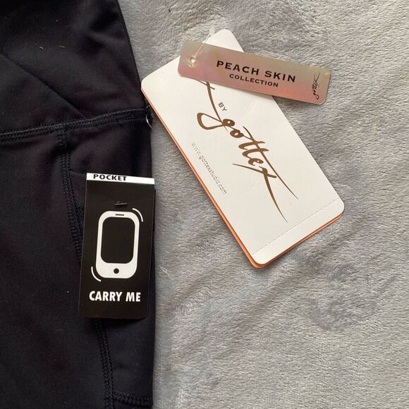 Gottex Inter-Luxe Leggings Capri Black EXTRA SMALL Peach Skin Collection - Picture 2 of 6